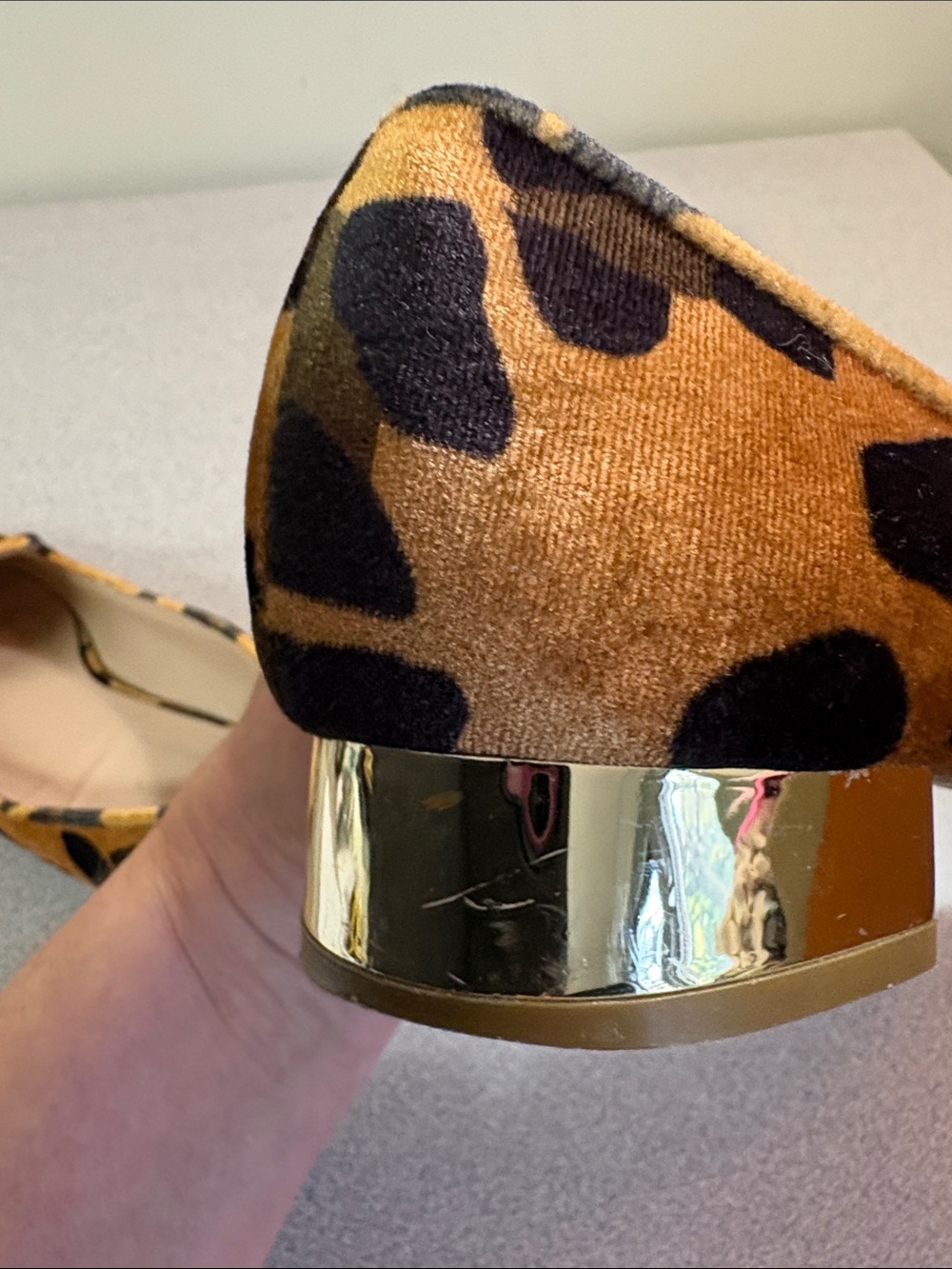 Topshop Leopard Velvet Slip-On Loafers in Brown and Black - Picture 10 of 12